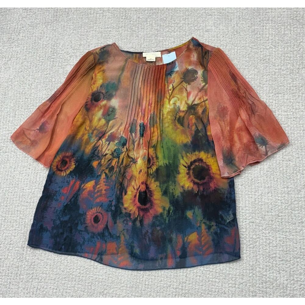 Brand Label Women's Pink/Navy Short Sleeve Shirt Size XS #56538